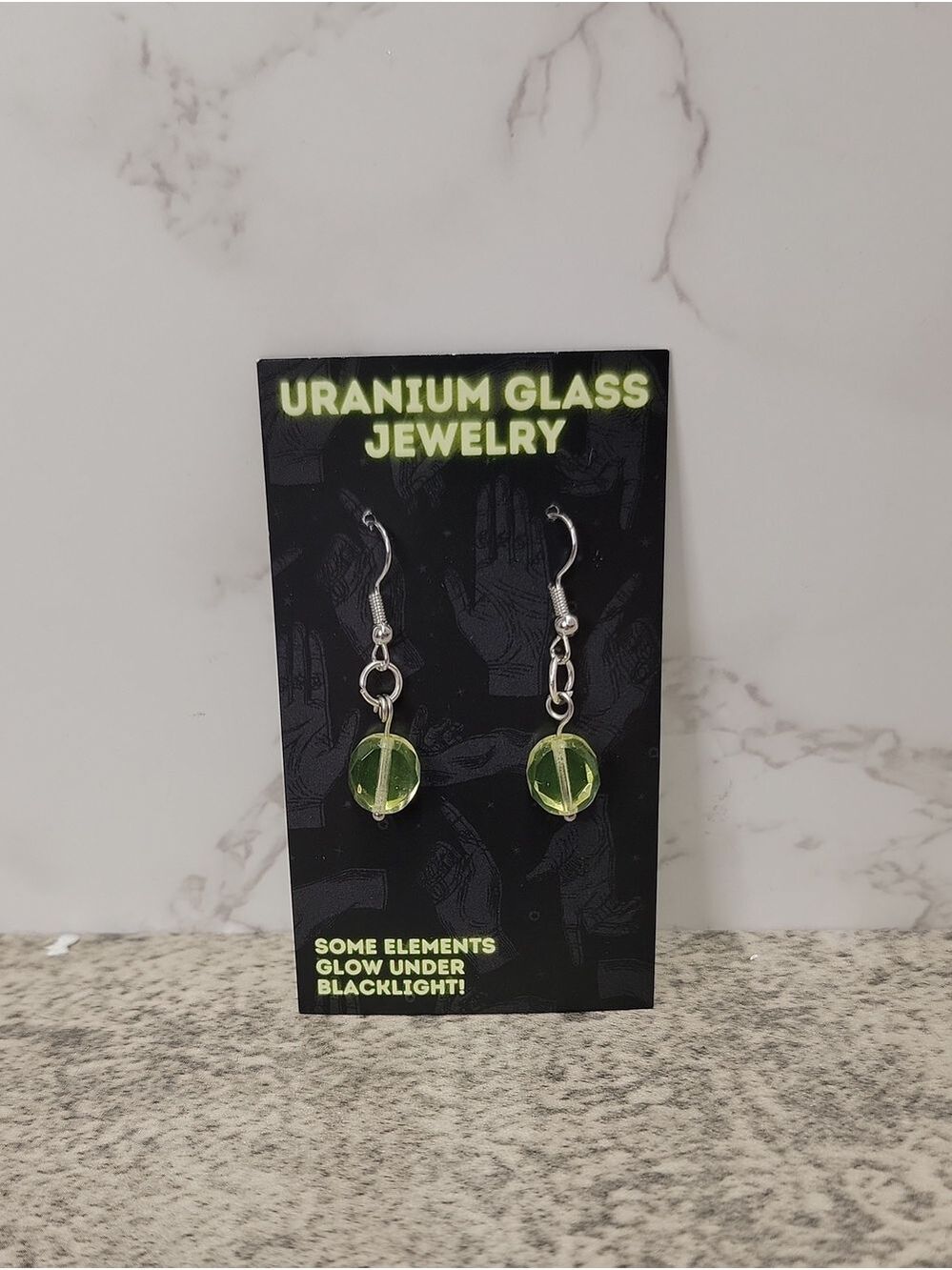One of a kind Uranium Glass Earrings